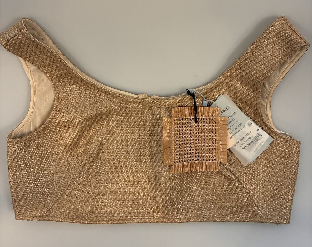 NWT Antonio Melani x The Style Bungalow Mañana Woven Raffia Bra Top Size 8